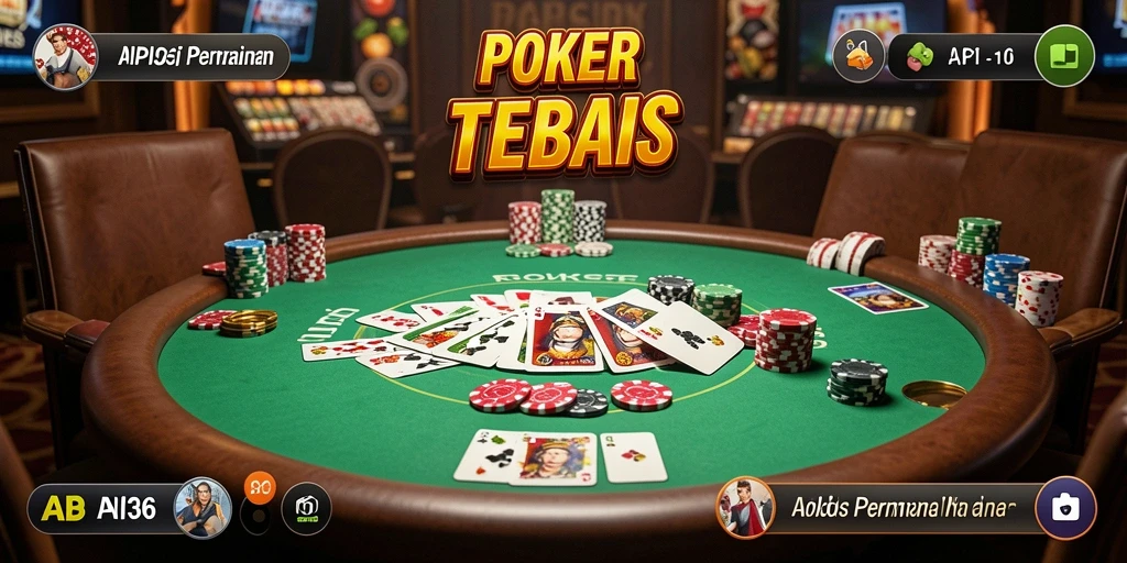 Tampilan kartu dan meja poker dalam API36 yang menarik.