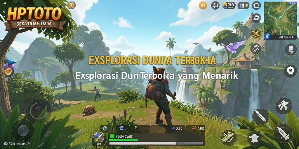 Tampilan gameplay HPTOTO menampilkan dunia terbuka yang luas dan interaktif.