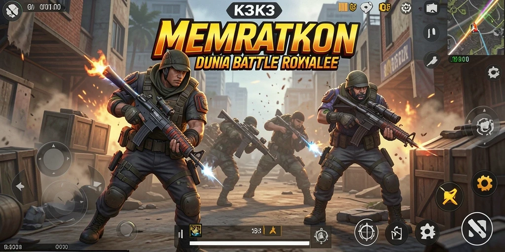 Tampilan aksi seru dalam pertarungan Battle Royale di K3K3.