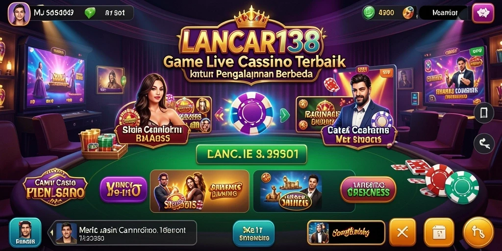 Screenshot LANCAR138 menunjukkan dealer langsung dalam permainan Live Casino yang menarik.