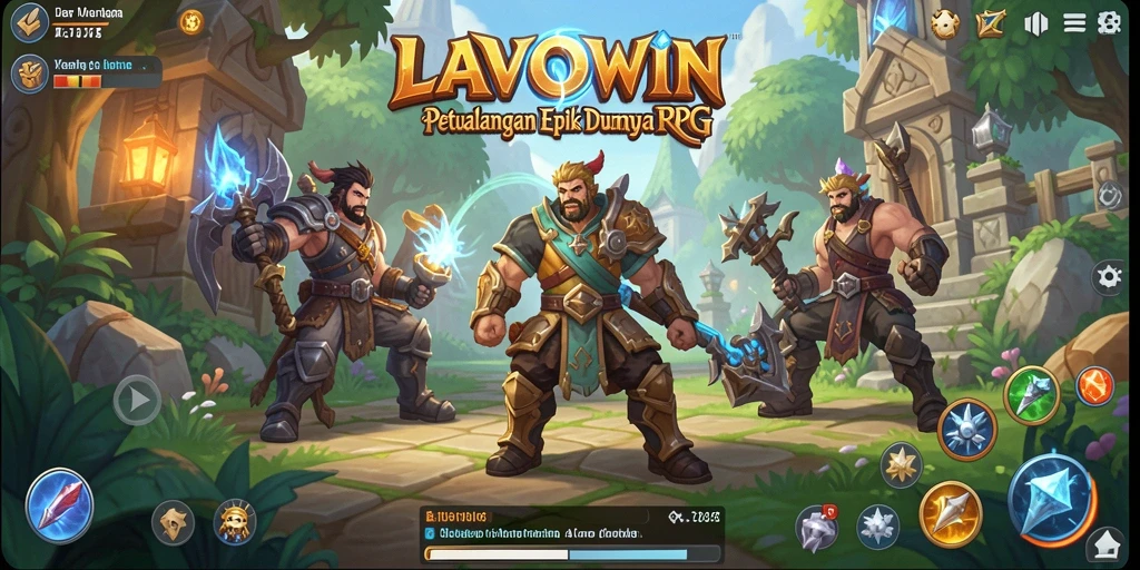 Tampilan menawan dari gameplay RPG LAVOWIN.
