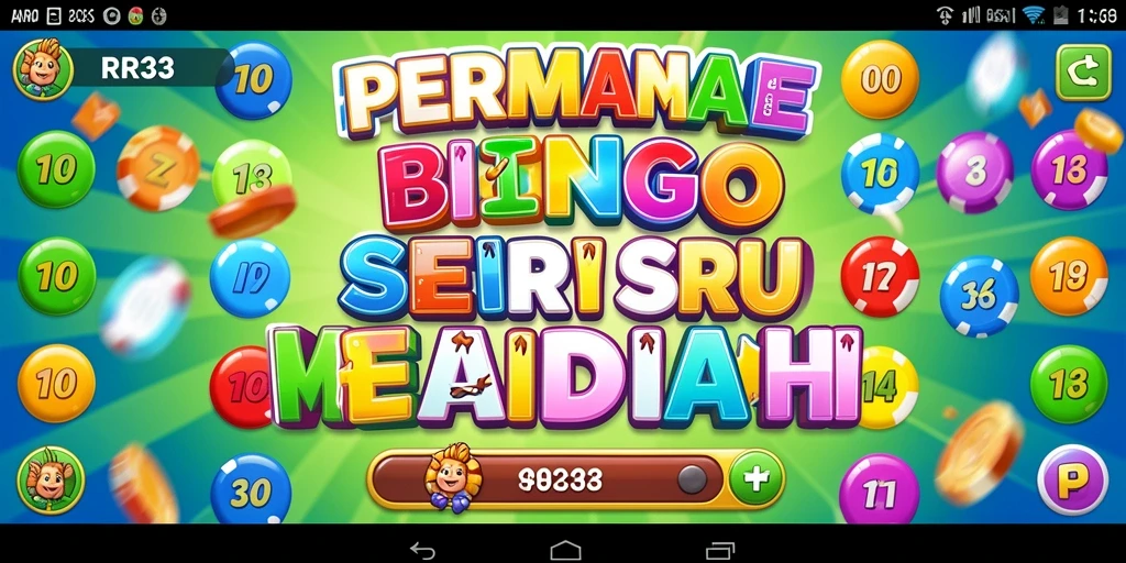 Screenshot gameplay RR33 menampilkan papan Bingo yang penuh warna.
