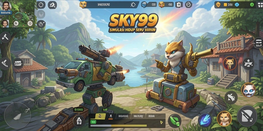 Tangkapan layar gameplay menarik dari SKY99 dengan berbagai aktivitas seru.