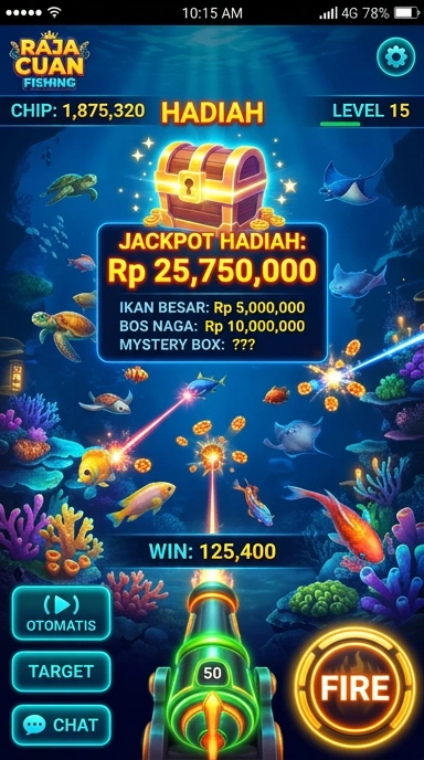 Tampilan utama aplikasi rajacuan yang menarik.